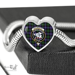 Scottish Galbraith Modern Clan Tartan Bracelet - Heart Shape Pendant Scottish Plaid Tartan Plaid