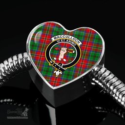 Scottish Macculloch Clan Tartan Bracelet - Heart Shape Pendant Scottish Plaid Tartan Plaid