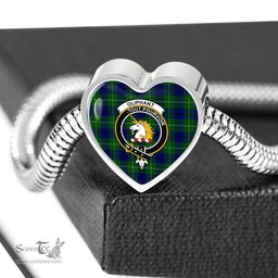 Scottish Oliphant Modern Clan Tartan Bracelet - Heart Shape Pendant Scottish Plaid Tartan Plaid