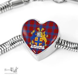 Scottish Witherspoon Clan Tartan Bracelet - Heart Shape Pendant Scottish Plaid Tartan Plaid