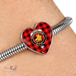 Scottish Maciver Clan Tartan Bracelet - Heart Shape Pendant Scottish Plaid Tartan Plaid