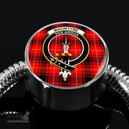 Scottish Macintyre Modern Clan Tartan Bracelet - Round Shape Pendant Scottish Plaid Tartan Plaid
