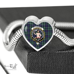 Scottish Allardice Clan Tartan Bracelet - Heart Shape Pendant Scottish Plaid Tartan Plaid