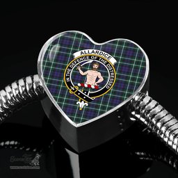 Scottish Allardice Clan Tartan Bracelet - Heart Shape Pendant Scottish Plaid Tartan Plaid