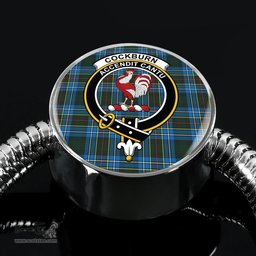Scottish Cockburn Modern Clan Tartan Bracelet - Round Shape Pendant Scottish Plaid Tartan Plaid