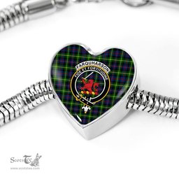 Scottish Farquharson Modern Clan Tartan Bracelet - Heart Shape Pendant Scottish Plaid Tartan Plaid
