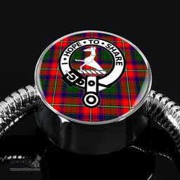 Scottish Roxburgh District Clan Tartan Bracelet - Round Shape Pendant Scottish Plaid Tartan Plaid