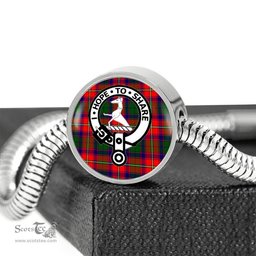 Scottish Roxburgh District Clan Tartan Bracelet - Round Shape Pendant Scottish Plaid Tartan Plaid