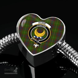 Scottish Durie Clan Tartan Bracelet - Heart Shape Pendant Scottish Plaid Tartan Plaid