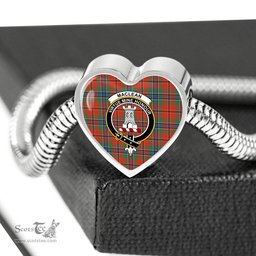 Scottish Maclean Of Duart Ancient Clan Tartan Bracelet - Heart Shape Pendant Scottish Plaid Tartan Plaid