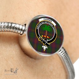 Scottish Cairns Clan Tartan Bracelet - Round Shape Pendant Scottish Plaid Tartan Plaid