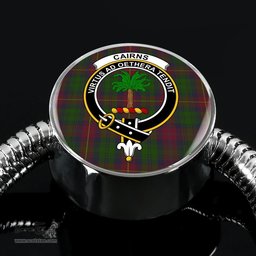 Scottish Cairns Clan Tartan Bracelet - Round Shape Pendant Scottish Plaid Tartan Plaid