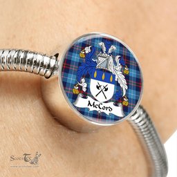 Scottish Mccord Clan Tartan Bracelet - Round Shape Pendant Scottish Plaid Tartan Plaid