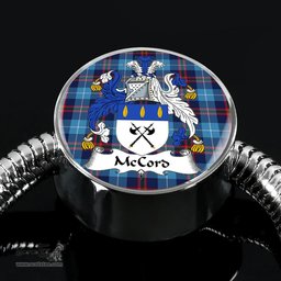 Scottish Mccord Clan Tartan Bracelet - Round Shape Pendant Scottish Plaid Tartan Plaid