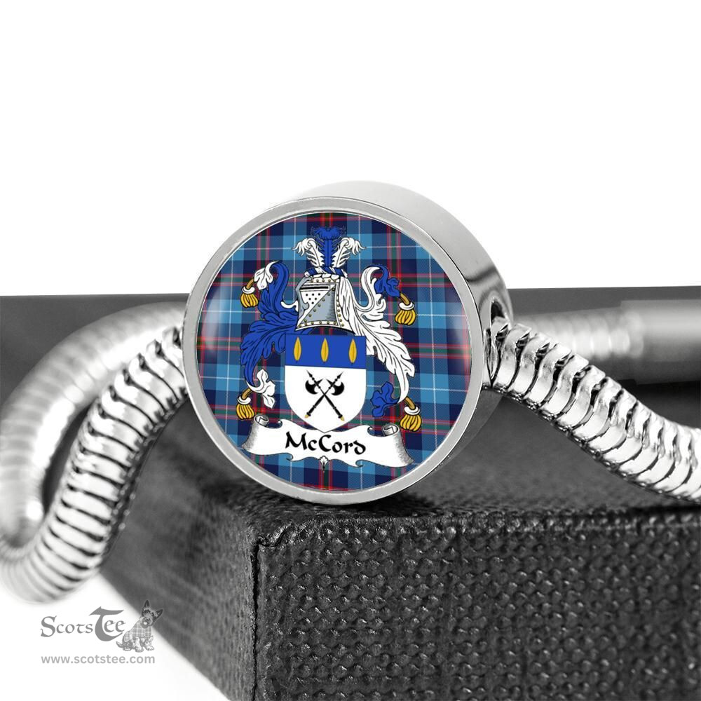 Scottish Mccord Clan Tartan Bracelet - Round Shape Pendant Scottish Plaid Tartan Plaid