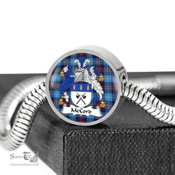 Scottish Mccord Clan Tartan Bracelet - Round Shape Pendant Scottish Plaid Tartan Plaid