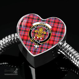 Scottish Udny Clan Tartan Bracelet - Heart Shape Pendant Scottish Plaid Tartan Plaid