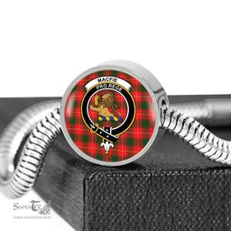Scottish Macfie Clan Tartan Bracelet - Round Shape Pendant Scottish Plaid Tartan Plaid