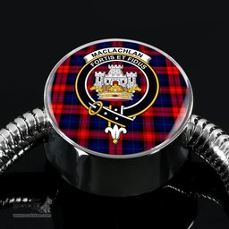 Scottish Maclachlan Modern Clan Tartan Bracelet - Round Shape Pendant Scottish Plaid Tartan Plaid