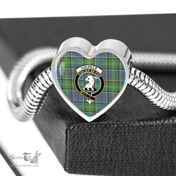 Scottish Colville District Clan Tartan Bracelet - Heart Shape Pendant Scottish Plaid Tartan Plaid