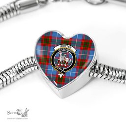 Scottish Trotter Clan Tartan Bracelet - Heart Shape Pendant Scottish Plaid Tartan Plaid