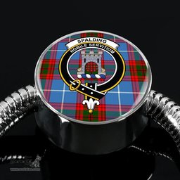 Scottish Spalding Clan Tartan Bracelet - Round Shape Pendant Scottish Plaid Tartan Plaid