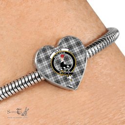 Scottish Glen Clan Tartan Bracelet - Heart Shape Pendant Scottish Plaid Tartan Plaid