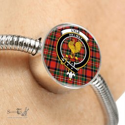 Scottish Lyle Clan Tartan Bracelet - Round Shape Pendant Scottish Plaid Tartan Plaid