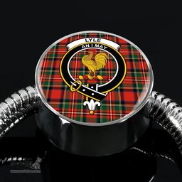 Scottish Lyle Clan Tartan Bracelet - Round Shape Pendant Scottish Plaid Tartan Plaid