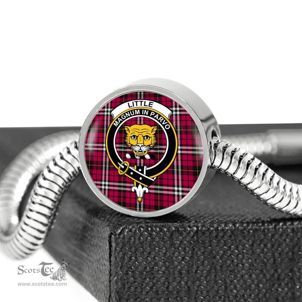 Scottish Little Clan Tartan Bracelet - Round Shape Pendant Scottish Plaid Tartan Plaid