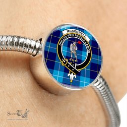 Scottish Mckerrell Clan Tartan Bracelet - Round Shape Pendant Scottish Plaid Tartan Plaid