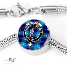 Scottish Mckerrell Clan Tartan Bracelet - Round Shape Pendant Scottish Plaid Tartan Plaid