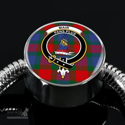 Scottish Mar Clan Tartan Bracelet - Round Shape Pendant Scottish Plaid Tartan Plaid