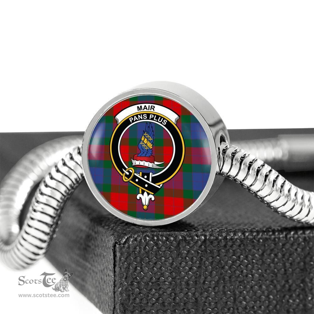 Scottish Mar Clan Tartan Bracelet - Round Shape Pendant Scottish Plaid Tartan Plaid