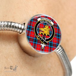 Scottish Mactavish Modern Clan Tartan Bracelet - Round Shape Pendant Scottish Plaid Tartan Plaid