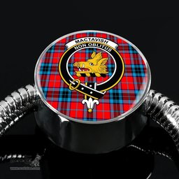 Scottish Mactavish Modern Clan Tartan Bracelet - Round Shape Pendant Scottish Plaid Tartan Plaid