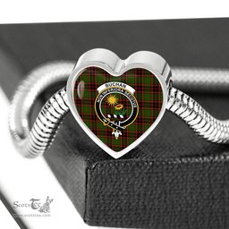 Scottish Buchan Modern Clan Tartan Bracelet - Heart Shape Pendant Scottish Plaid Tartan Plaid