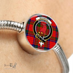 Scottish Macnicol (Of Scorrybreac) Clan Tartan Bracelet - Round Shape Pendant Scottish Plaid Tartan Plaid