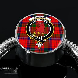 Scottish Macnicol (Of Scorrybreac) Clan Tartan Bracelet - Round Shape Pendant Scottish Plaid Tartan Plaid