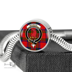 Scottish Macnicol (Of Scorrybreac) Clan Tartan Bracelet - Round Shape Pendant Scottish Plaid Tartan Plaid