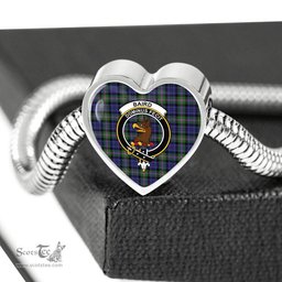 Scottish Baird Modern Clan Tartan Bracelet - Heart Shape Pendant Scottish Plaid Tartan Plaid