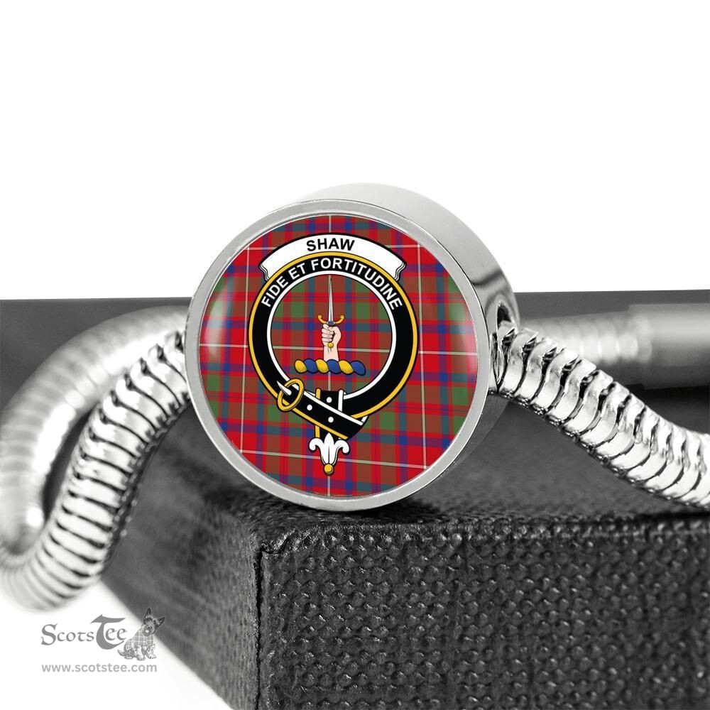 Scottish Shaw Of Tordarroch Clan Tartan Bracelet - Round Shape Pendant Scottish Plaid Tartan Plaid