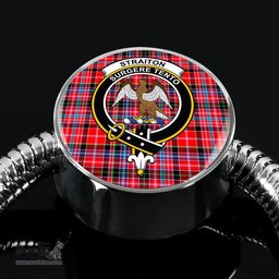 Scottish Straiton Clan Tartan Bracelet - Round Shape Pendant Scottish Plaid Tartan Plaid