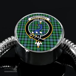 Scottish Arbuthnott Clan Tartan Bracelet - Round Shape Pendant Scottish Plaid Tartan Plaid