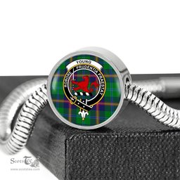 Scottish Young Modern Clan Tartan Bracelet - Round Shape Pendant Scottish Plaid Tartan Plaid