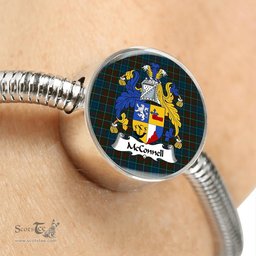 Scottish Mcconnell Clan Tartan Bracelet - Round Shape Pendant Scottish Plaid Tartan Plaid