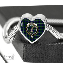 Scottish Lammie Clan Tartan Bracelet - Heart Shape Pendant Scottish Plaid Tartan Plaid