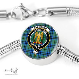 Scottish Falconer Clan Tartan Bracelet - Round Shape Pendant Scottish Plaid Tartan Plaid