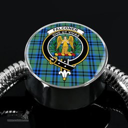 Scottish Falconer Clan Tartan Bracelet - Round Shape Pendant Scottish Plaid Tartan Plaid