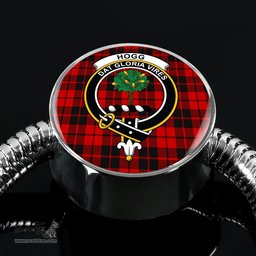Scottish Hog Clan Tartan Bracelet - Round Shape Pendant Scottish Plaid Tartan Plaid